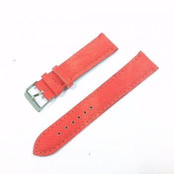 Uhrenarmband iLchev # 9-27 - Jeansstoff rot - Bandlänge 19 cm - Breite 2 cm - Kopie